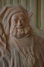 ★Terre Cuite Ancien Compagon/Compagnonnage Artisan Confrérie Plaque Art Deco