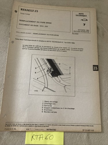Renault note technique 1984