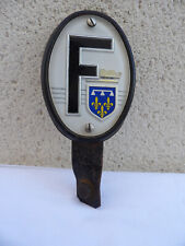 ancienne Plaque Auto F région Centre, France (Quillery)