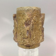 CHINE XIXe 19° Porte pinceau de lettrés BITONG Pierre dure Sculpture aux 4 sages