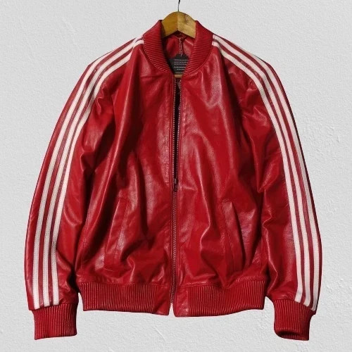 Veste cuir moto rayée - veste,