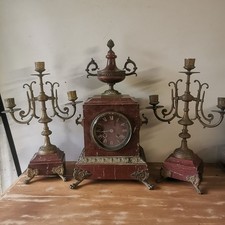  Ancienne garniture de cheminée à poser XIX siècle mouvement Japy / Réf A615