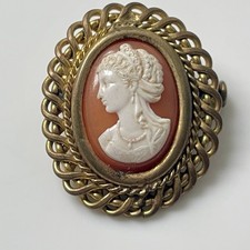 Ancien broche camée Femme Empire vintage Antique Cameo Brooch
