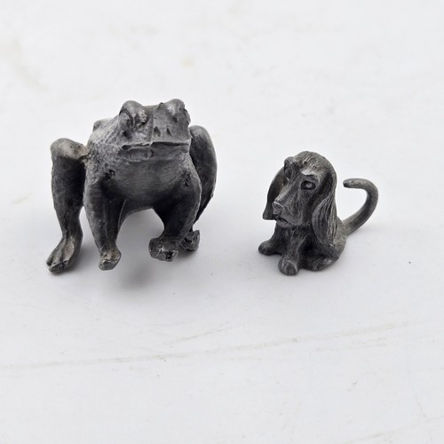 Miniature pewter frog - miniature,