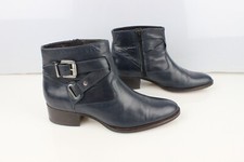 Bottines à brides cuir bleu marine T 36 Très bon état