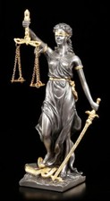 Justice Figurine - Déesse Le Justice - Veronese Feuille D'Or Accents