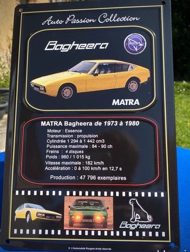 Plaque matra sport métal - matra,