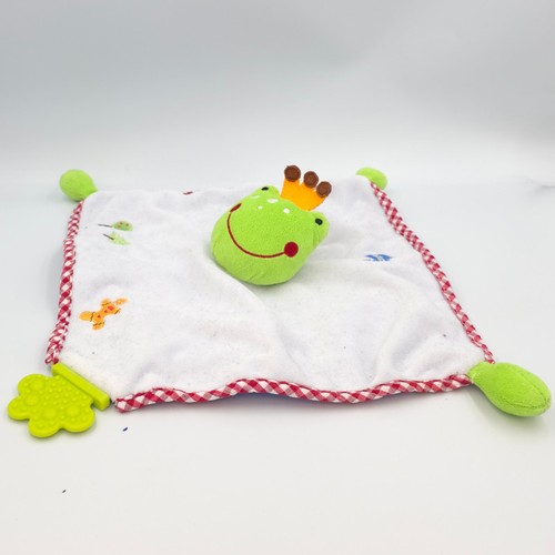 Doudou plat grenouille blanc