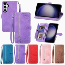 Pour Samsung S24 S23 Ultra S22 A56 A35 étui portefeuille cuir housse rabattable