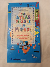 mon atlas  puzzle du monde .un livre .un planisphère . et un puzzle comme neuf