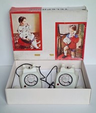 2 téléphones jouets enfants made in Italy Italie années 1960 avec boite vintage