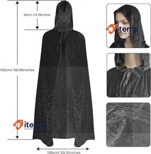 Chevalier Médiéval Déguisement (9 Pièces) pour Halloween Men Cape Capuche Rétro