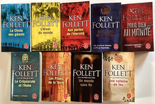 9 romans KEN FOLLETT livre lot roman poche historique PILIERS TERRE Le SIECLE