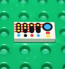 Lego white tile - white, 1x2