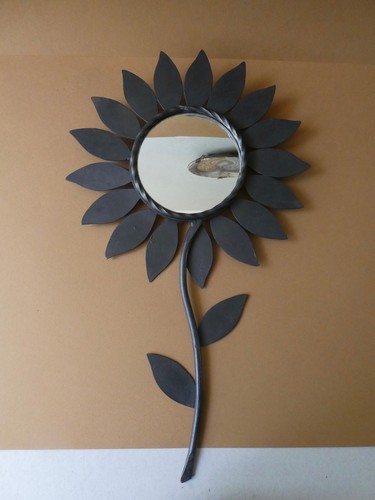 Miroir forme fleur métal - miroir,
