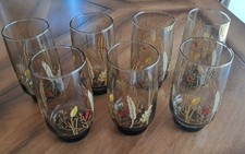 Lot 7 Verres à Eau / Orangeade Vintage Fumés LUMINARC ARCOROC TIVOLI Épis de Blé