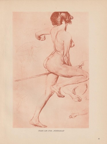Acte féminin sorcière nue - sorcière,
