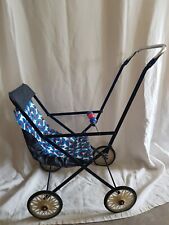 Ancienne Poussette Jouet Poupée Pliable Métal et Toile Vintage ancien retro