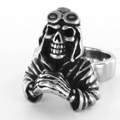Bague acier praying biker - bague,