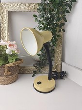 Lampe de bureau Vintage / Rétro - Design Années 70/80 - Couleur Jaune Pâle / Crè