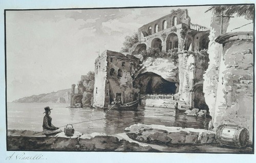 Italie pecheur dessin original - pecheur,