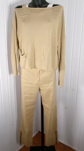 Pantalon slim lin jaune