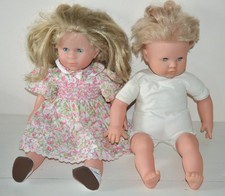 LOT 2 anciennes poupée poupon COROLLE 42 cm vintage