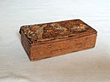 BOITE A TABAC A PRISER TABATIERE HUMOUR CHASSEUR XIXEME SECOUETTE BOIS PRESSE