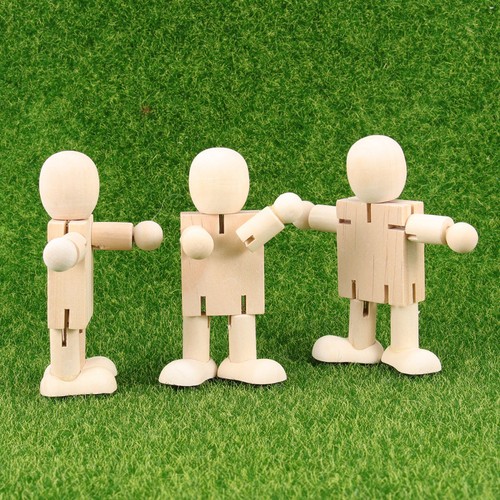 3pcs durable wooden peg dolls - 3pcs,