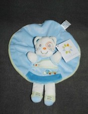 Doudou Chat Plat KIABI KITCHOUN NICOTOY Ours Rond Bleu Blanc Voiture 100% NEUF 