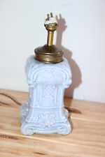 Lampe en barbotine vers 1900 bleu gris , pied de lampe