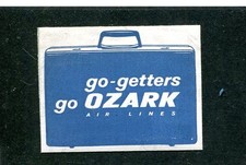 Vintage Airline Label OZARK AIRLINES Go-Getters go Ozark suitcase