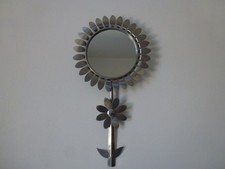 Ancien Miroir Fleur Métal