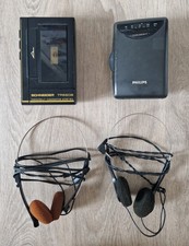 Lot de 2 baladeurs cassette audio, Walkman Philips AQ6524 Schneider TR660B