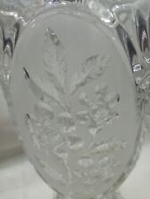 ancien DRAGEOIR Bonbonnière CRISTAL de bohème taillé ciselé décor floral XXeme