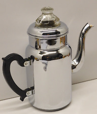 -VERSEUSE CAFETIERE CUIVRE Chromé ART DECO marque MINESA 1L 1/2 bouton VERRE  D