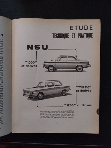 Revue technique nsu 1000 - revue, 1200