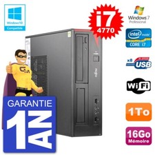 PC Fujitsu Esprimo E520 DT i7-4770 RAM 16Go Disque 1To Graveur DVD Wifi W7