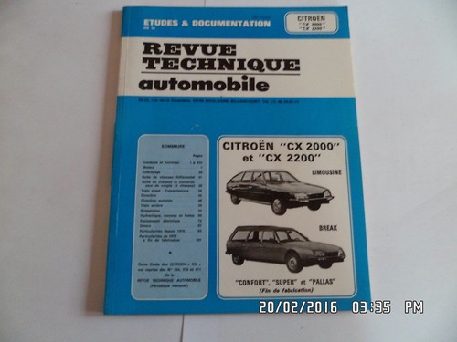 Rta citroen 2000 - rta, cx
