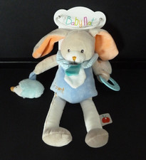 S9. DOUDOU PELUCHE BABY NAT LAPIN BN 0253 hérisson bleu orange gris 100% NEUF