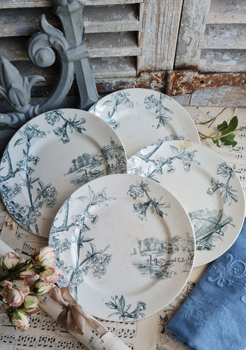 Anciennes assiettes plates - anciennes,