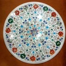 21 " Blanc Rond Marbre Table