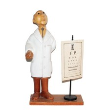 Statuette en bois vintage / Ophtalmologue / médecin / Romer Cormano Italie