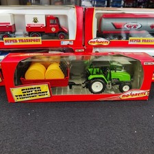 MAJORETTE SUPER TRANSPORT TRACTEUR + REMORQUE DE PAILLE SERIE 3040/70   EN BOITE