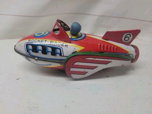 Vintage tin toy rocket - tin,