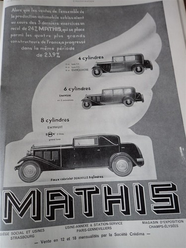 Mathis automobile publicite - mathis,