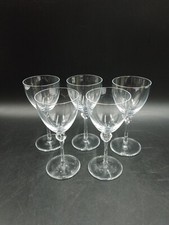 5 verres à vin Blanc en cristal de Daum modèle Boléro bague torsadée 1960 H 14cm