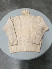 Pull torsadé knitwear à col roulé The Hunt blanc crème L