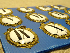 Ancienne série de 12 cartouches chiffres émaillés pour pendule horloge carillon