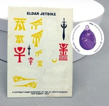 Warhammer 40k, decal, transfer, waterslide, decalco, eldar, jetbike, moto jet